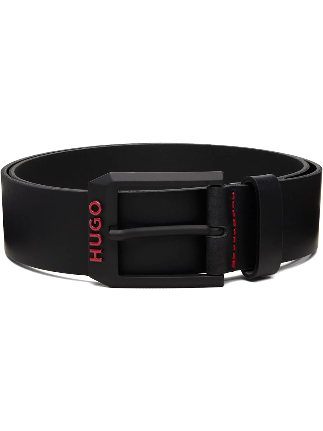 Black Italian Leather Belt - 1