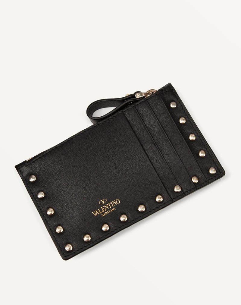 ROCKSTUD CALFSKIN CARDHOLDER WITH ZIPPER 3