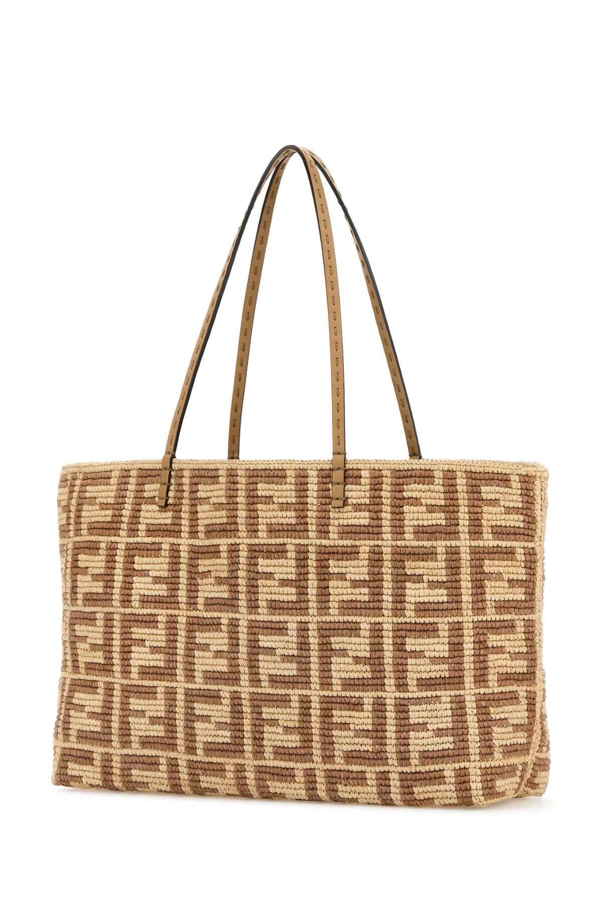 Fendi Women Embroidered Straw Large Roll Shopping Bag - 2