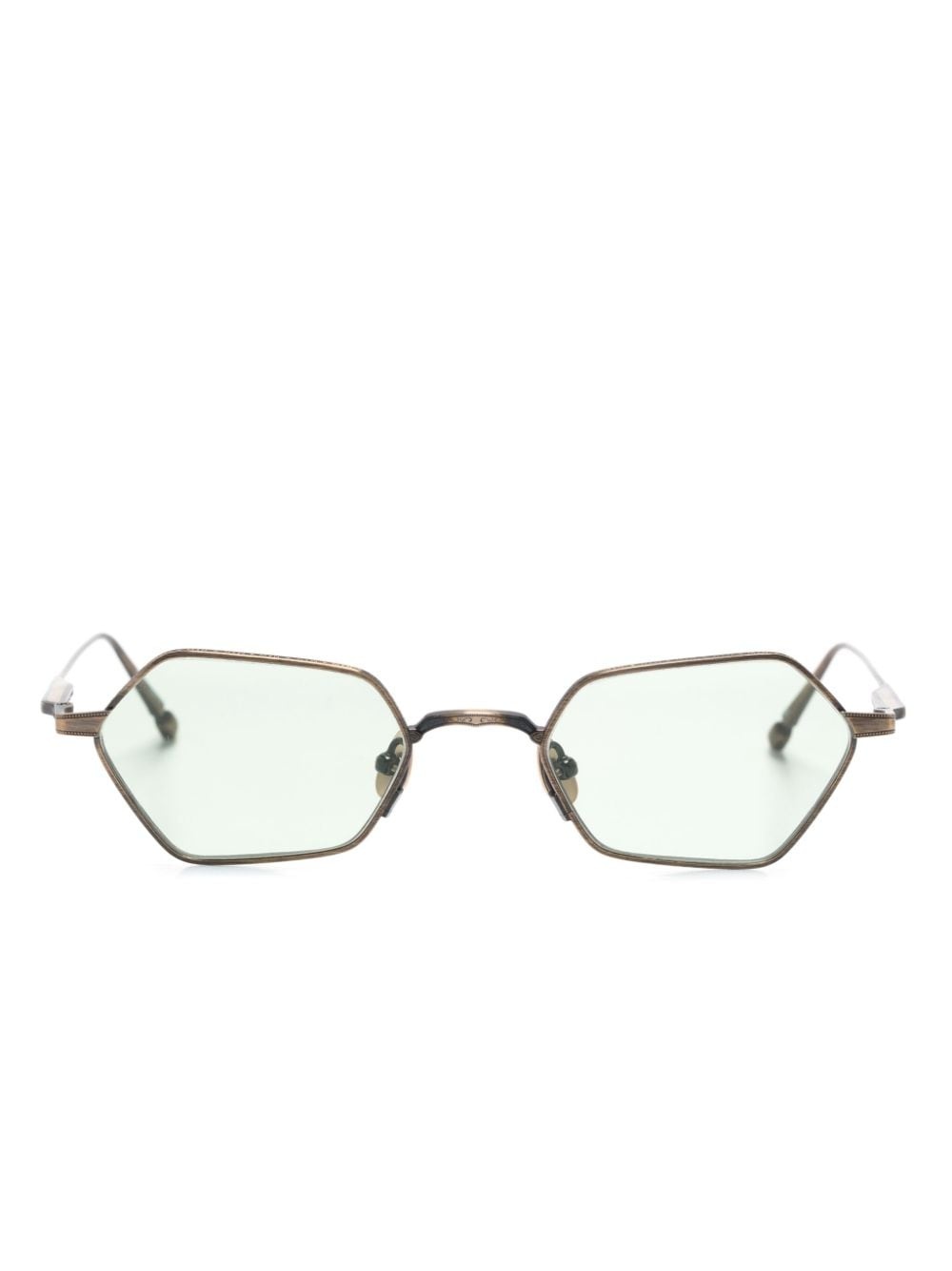 geometric-frame titanium sunglasses - 1