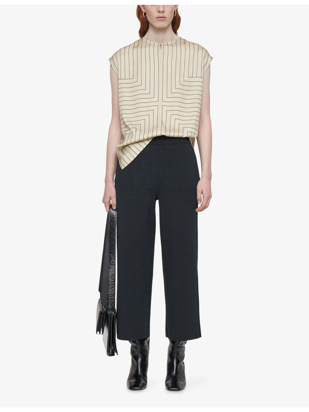 Wide-Leg High-Rise Stretch-Knit Culottes - 2
