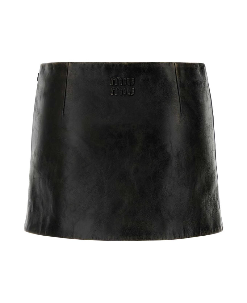 Miu Miu Black Leather Mini Skirt outlook