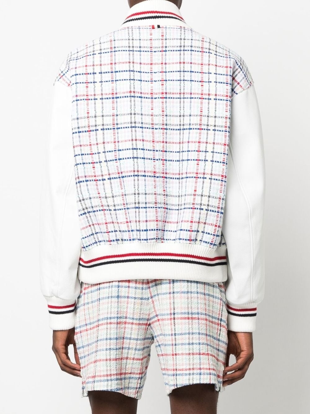 gingham-check bomber jacket - 4