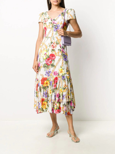 Moschino baroque floral print midi dress outlook