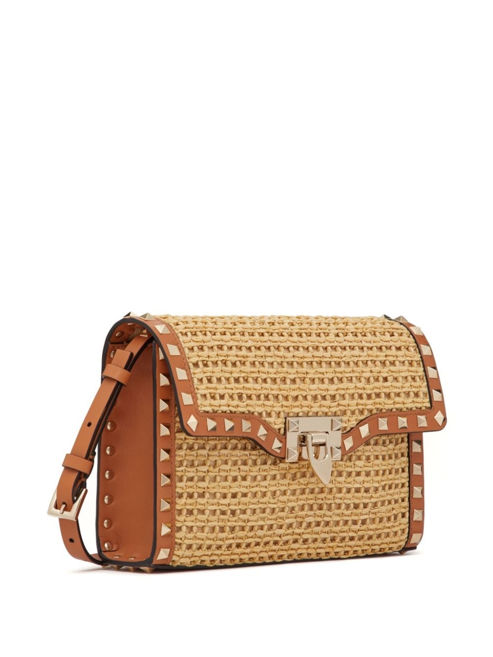 Rockstud raffia shoulder bag - 3