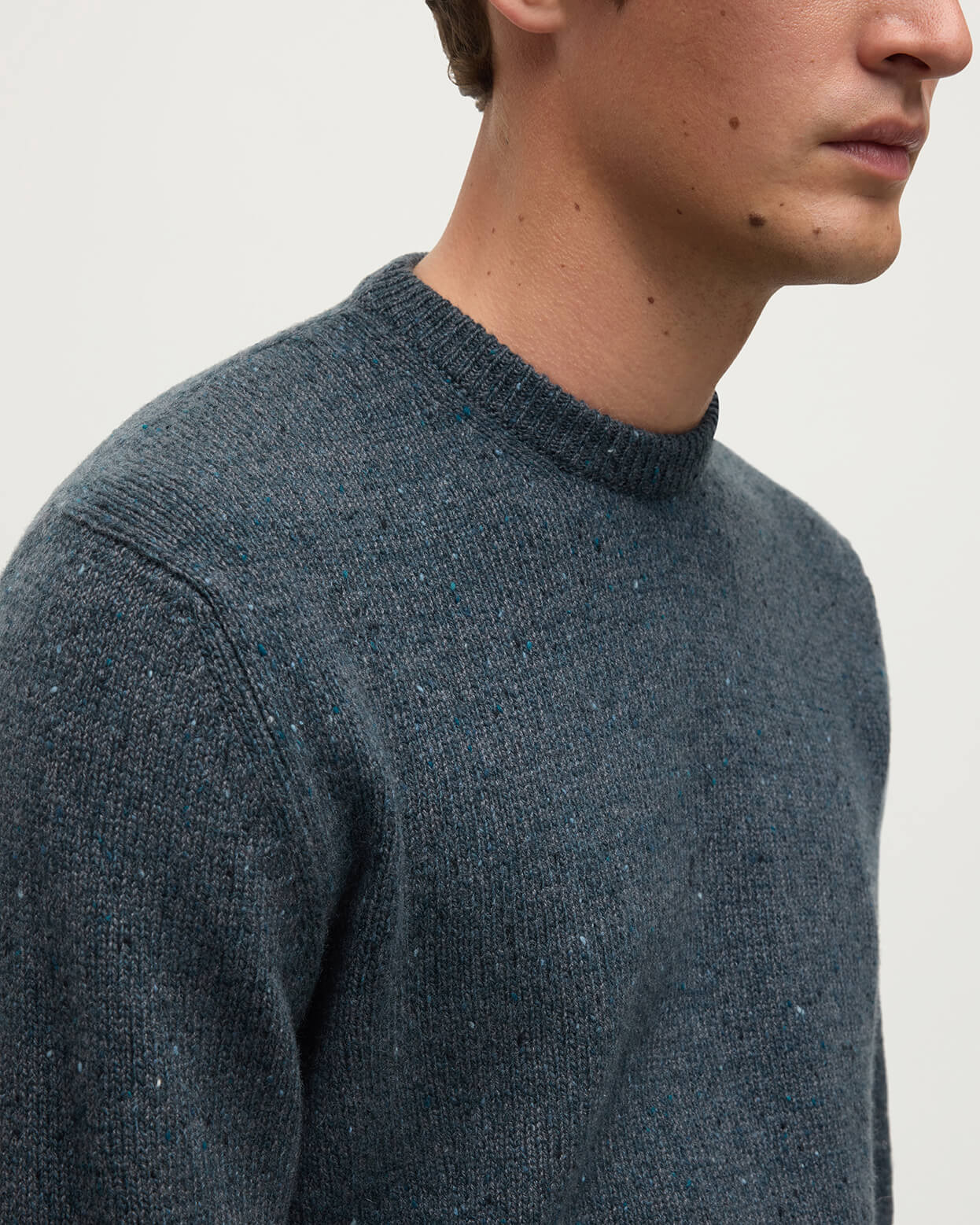 Blue Donegal Cashmere Marl Jumper - 5