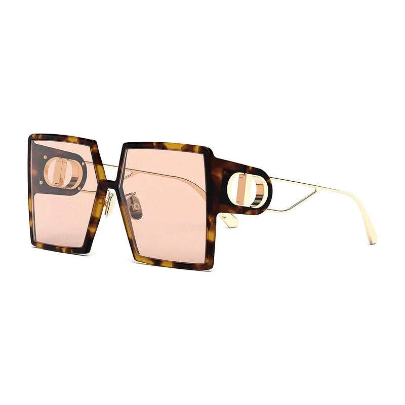 Dior 30MONTAIGNESU20A5 Square Tortoiseshell Frame Sunglasses — Brown - 1