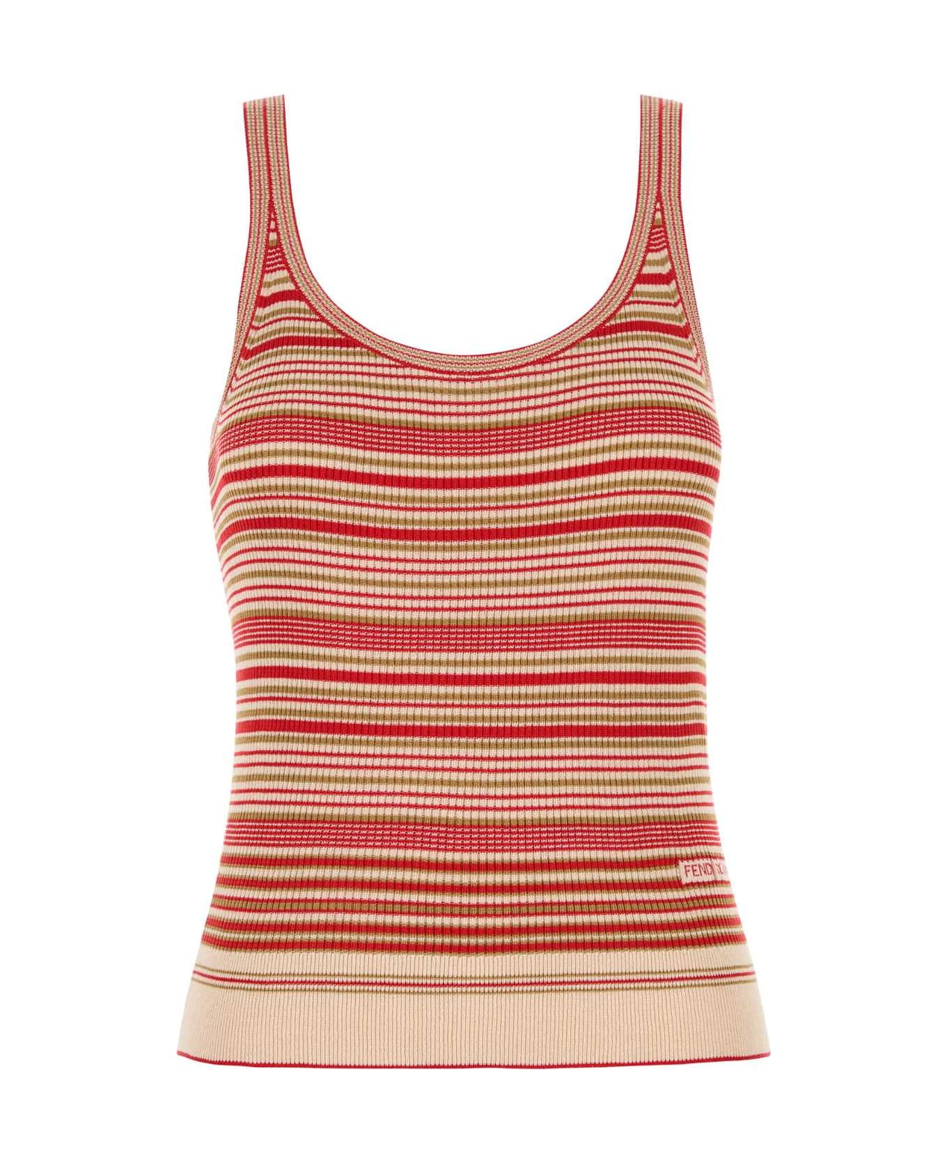 Embroidered Silk Tank Top - 1