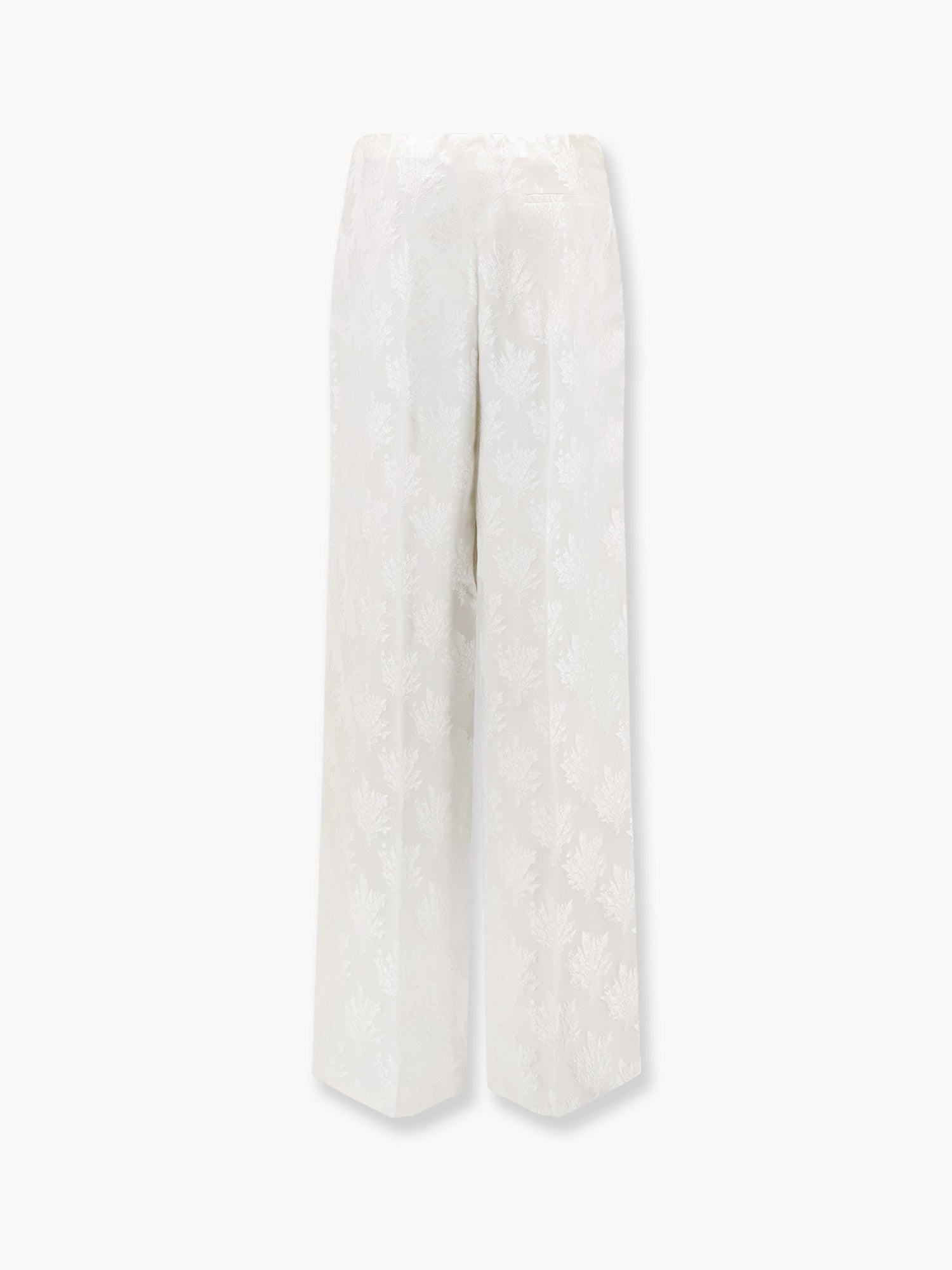 Fendi Women Jacquard Silk Trouser With Floral Motif - 5