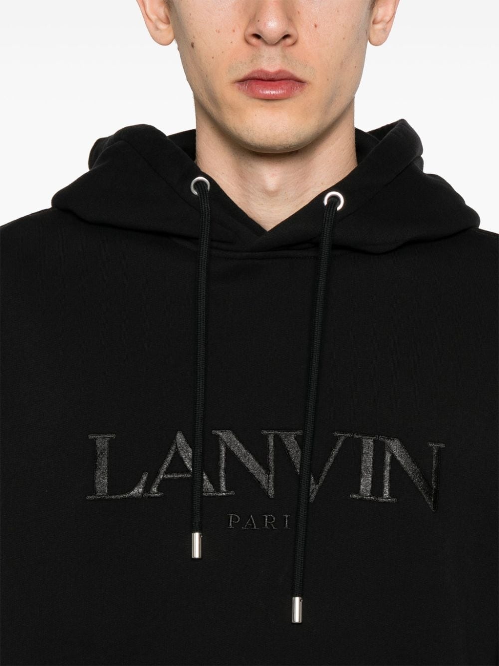 logo-embroidered cotton hoodie - 5