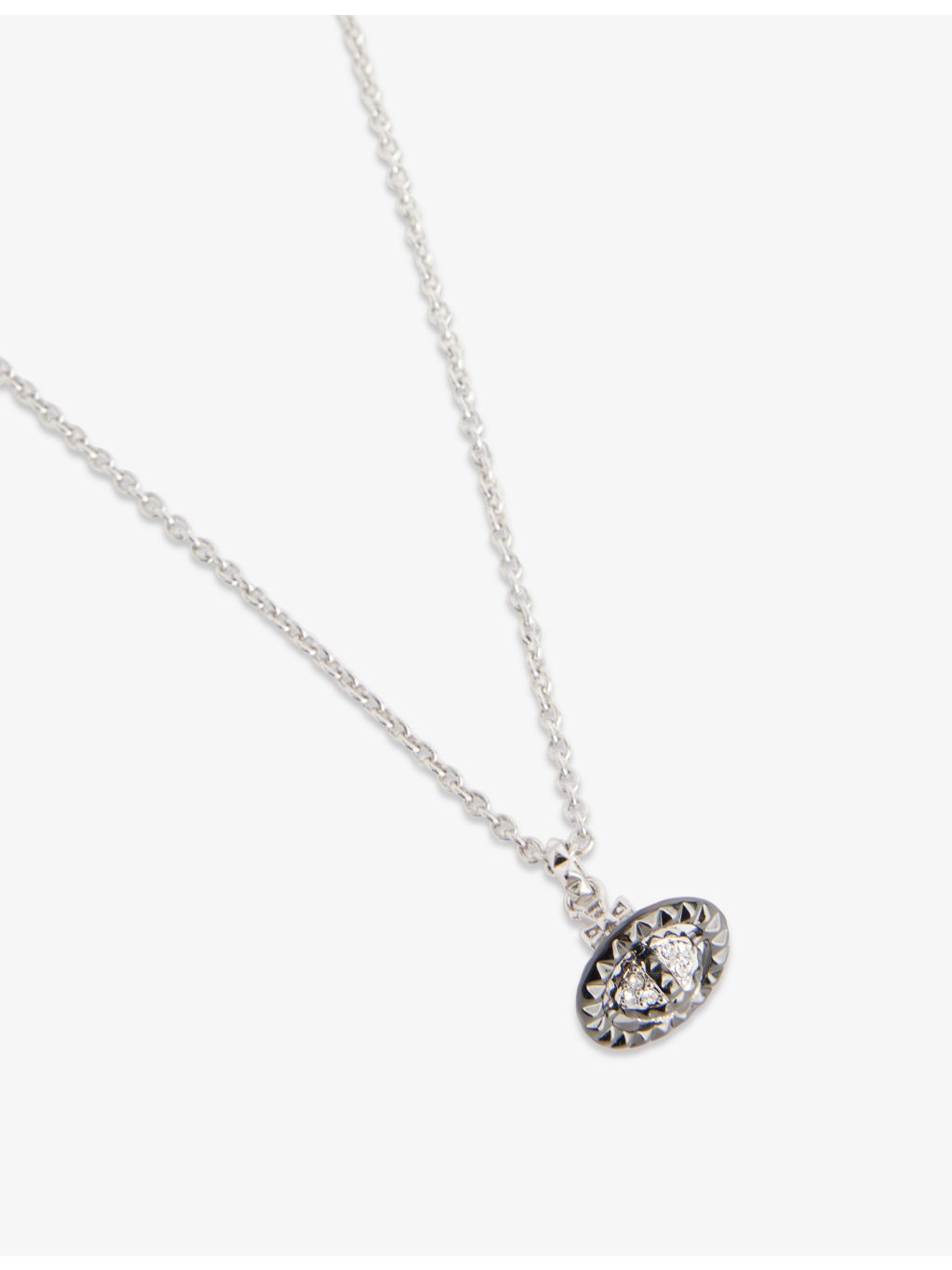 Man. Mayfair Small Orb Rhodium-Plated Brass and Crystal Pendant Necklace - 3