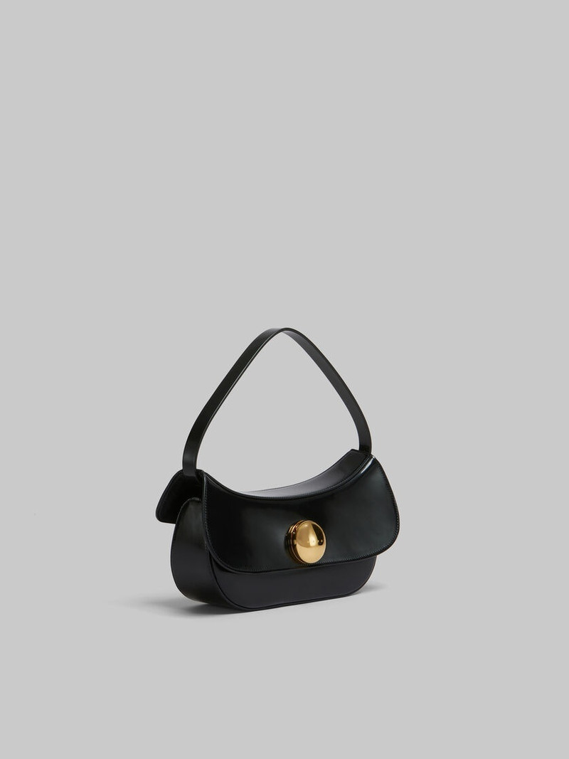 BLACK LEATHER BUTTERFLY MEDIUM HOBO BAG 6