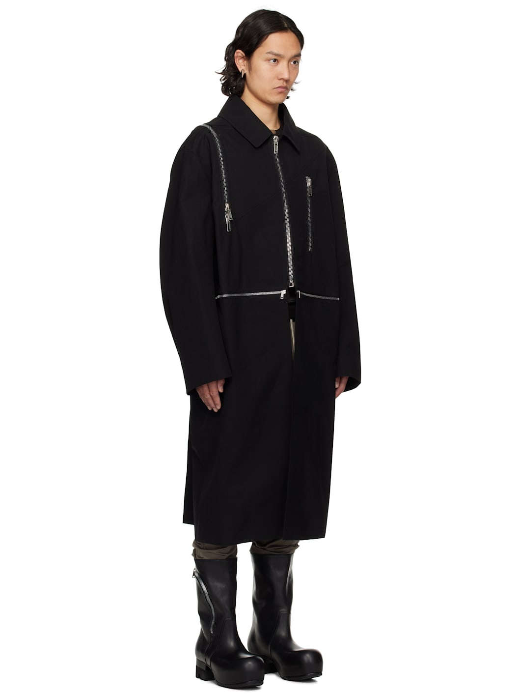 Black Hollywood Headon Jumbo Mac Coat - 2