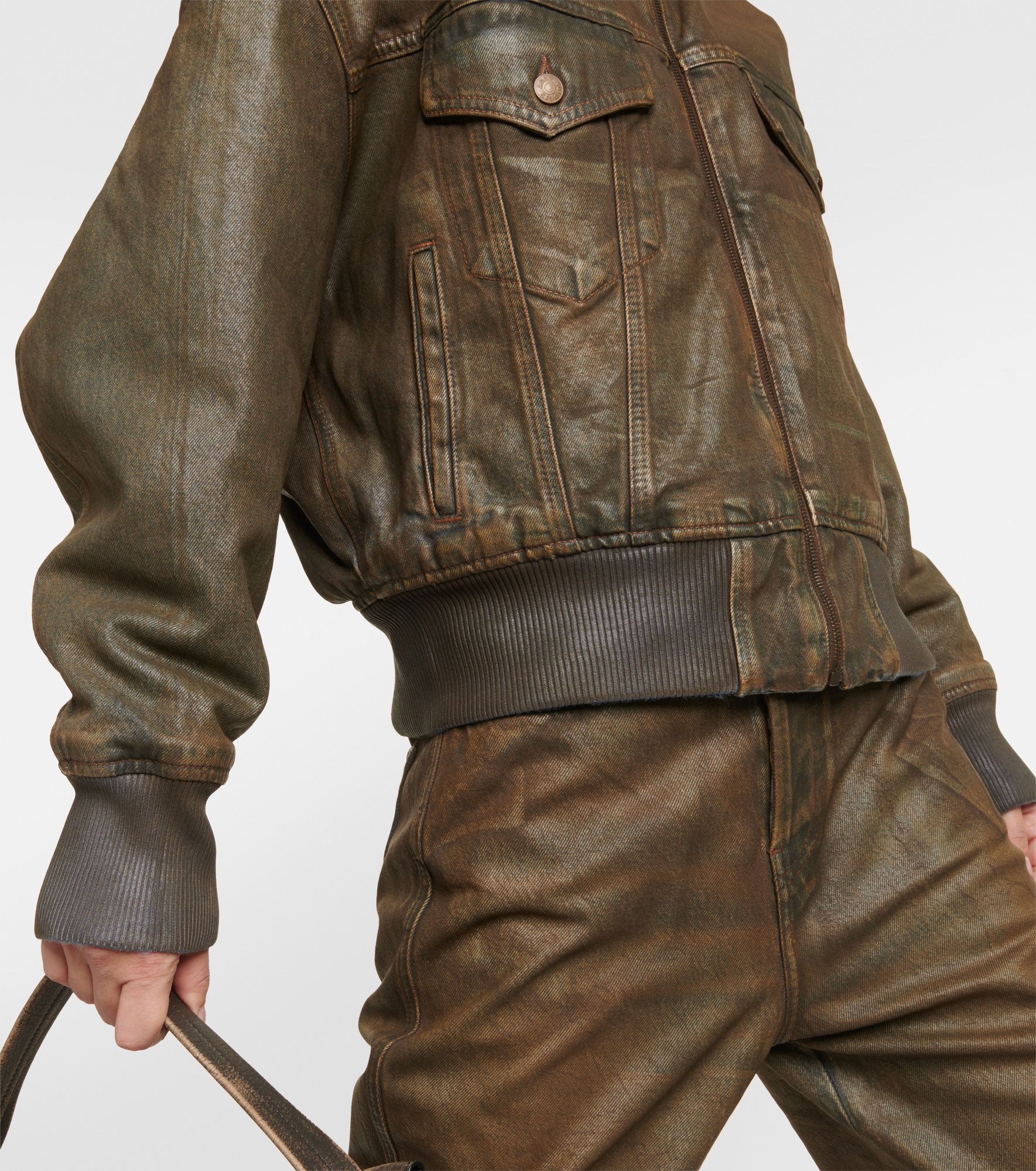 Coated denim bomber jacket - 5