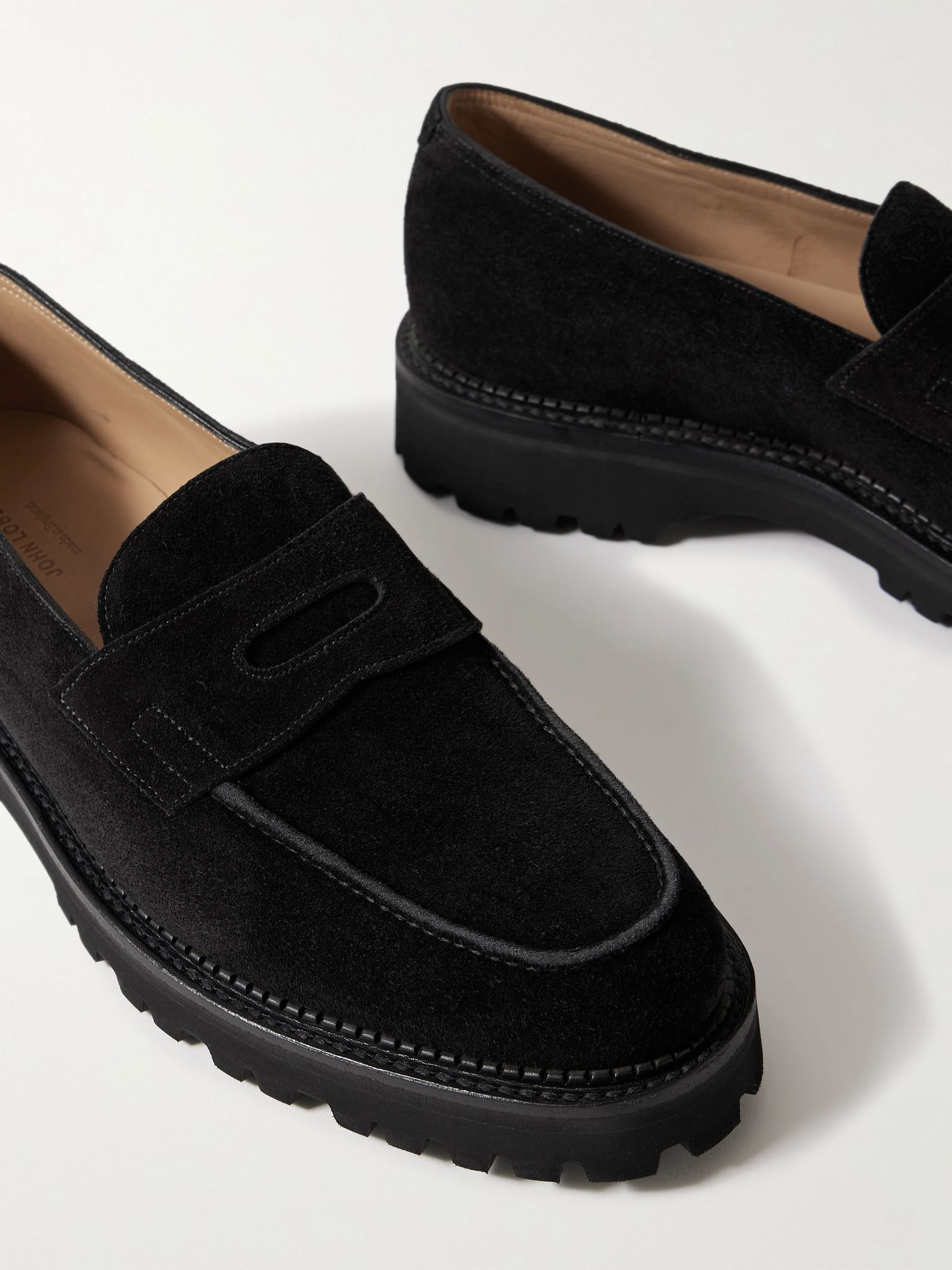 Lopez New Standard Suede Penny Loafers Black - 6