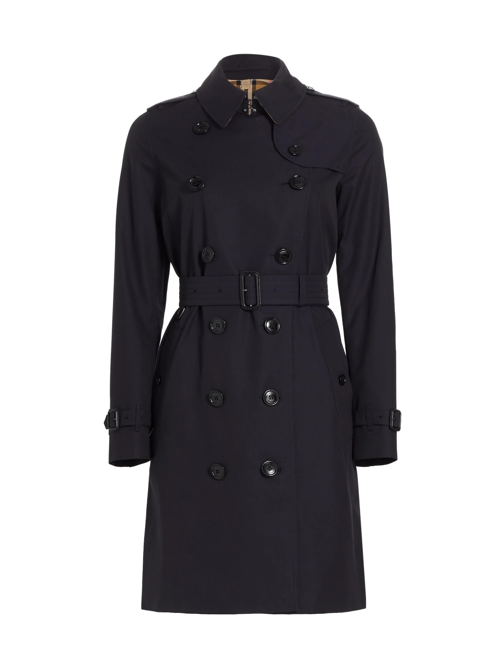 Women's Kensington Belted Double-Breasted Trench Coat - Midnight - 1
