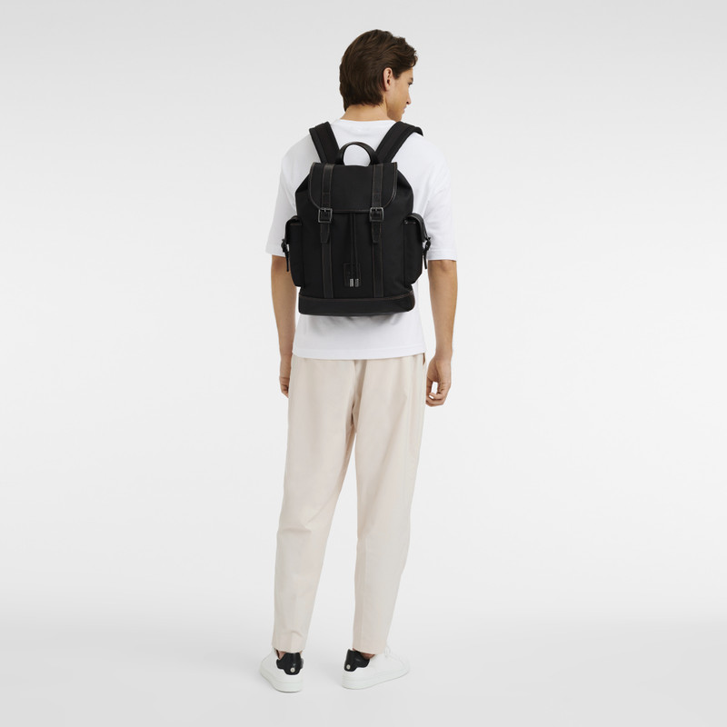 Longchamp Boxford Backpack Black - Canvas outlook