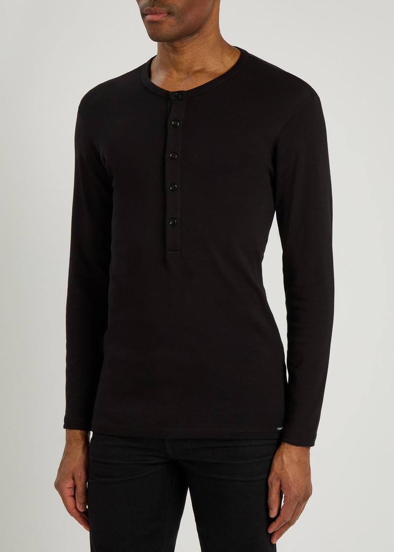 TOM FORD Tom Ford Henley Stretch-cotton top outlook