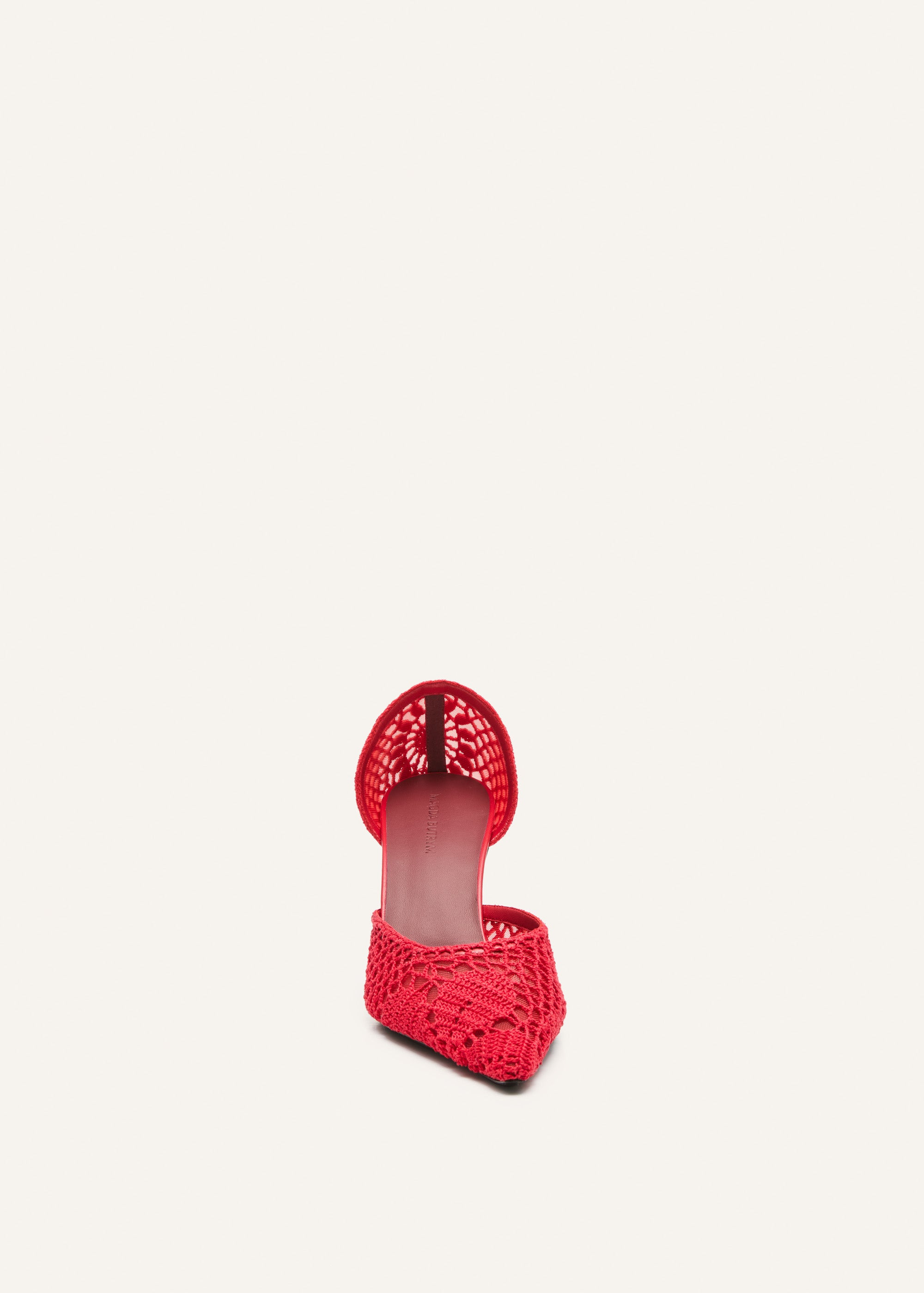 Kitten pointed crochet heels in red - 3