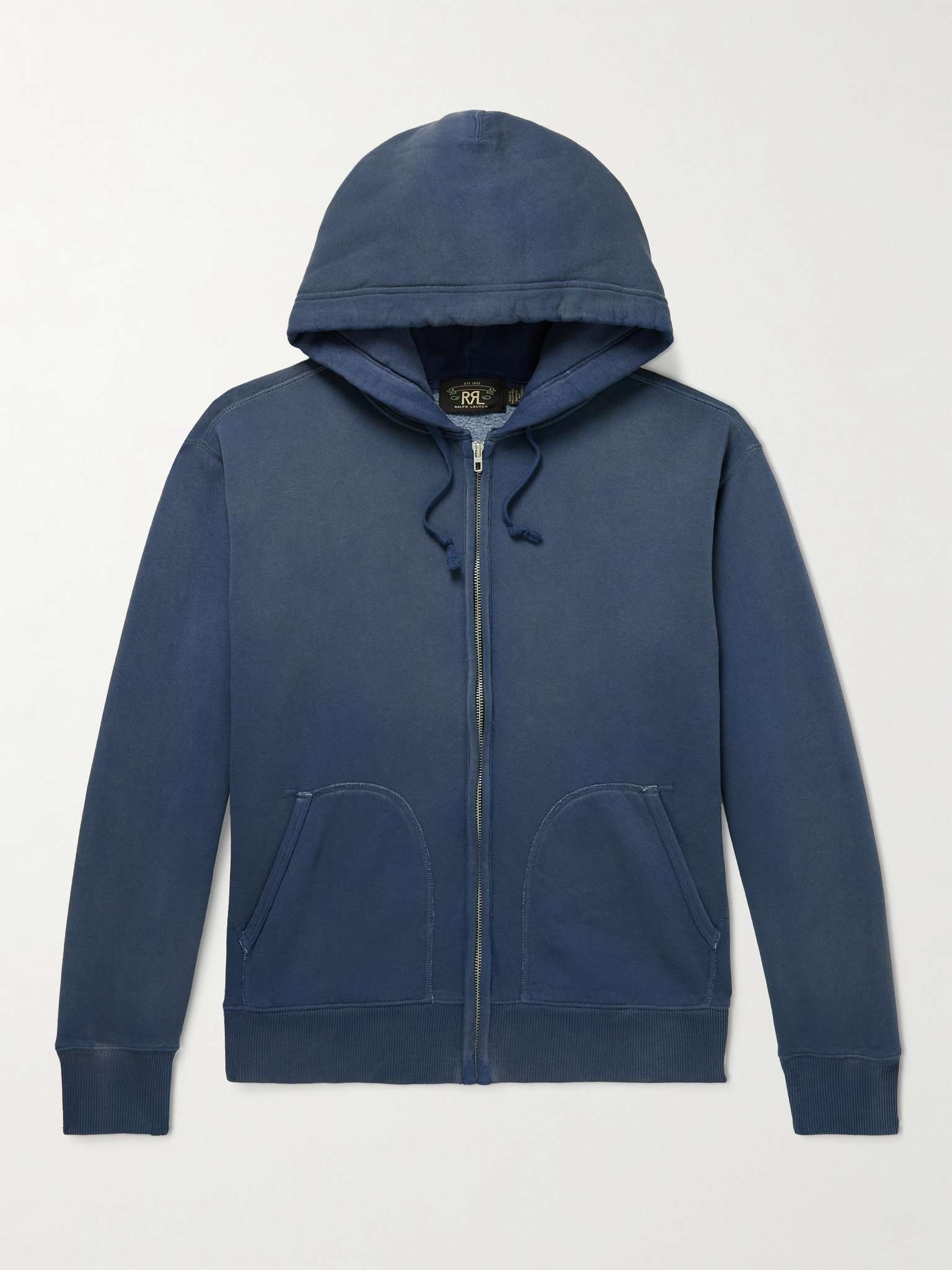 Washed Cotton-Blend Jersey Zip-Up Hoodie - 1