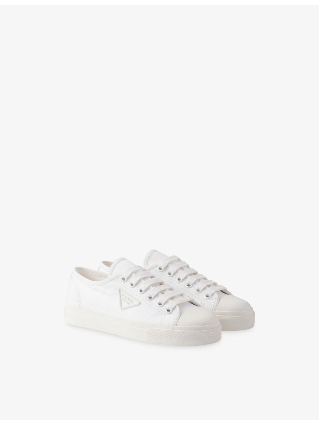 Logo-Plaque Cotton-Gabardine Low-Top Trainers - 3