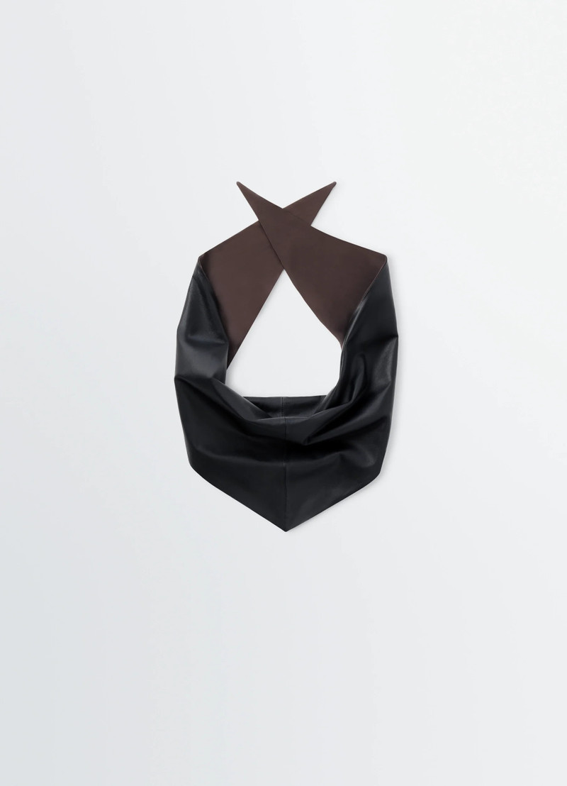 LEATHER TRIANGLE SCARF 1