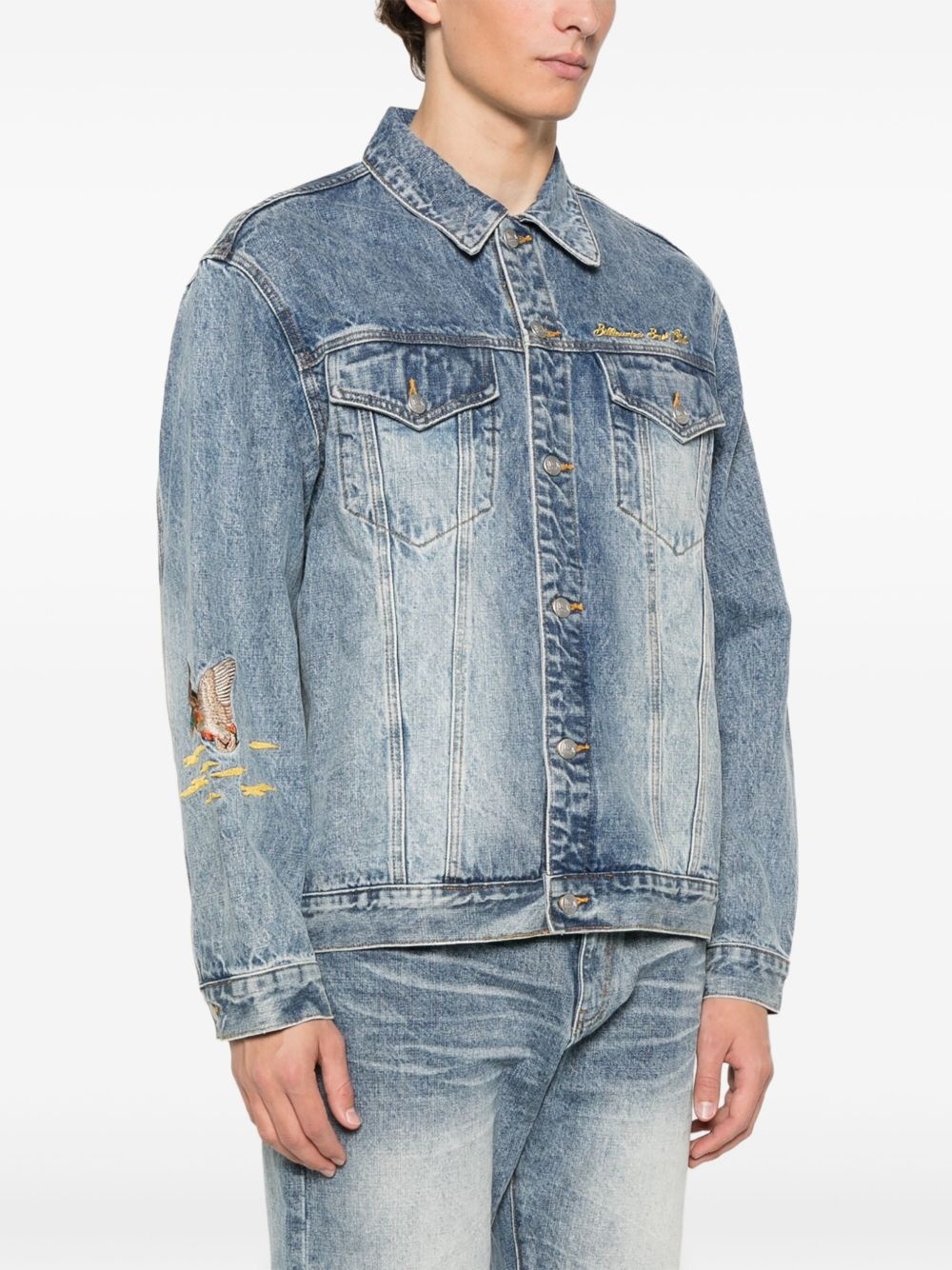 duck-embroidered denim jacket - 4