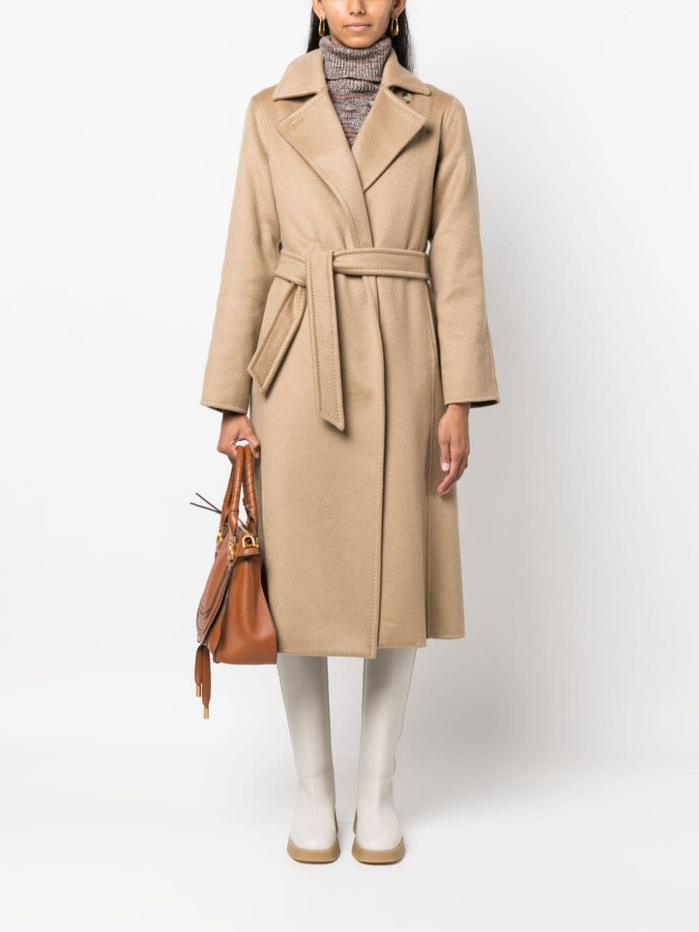 cashmere belted coat - 2