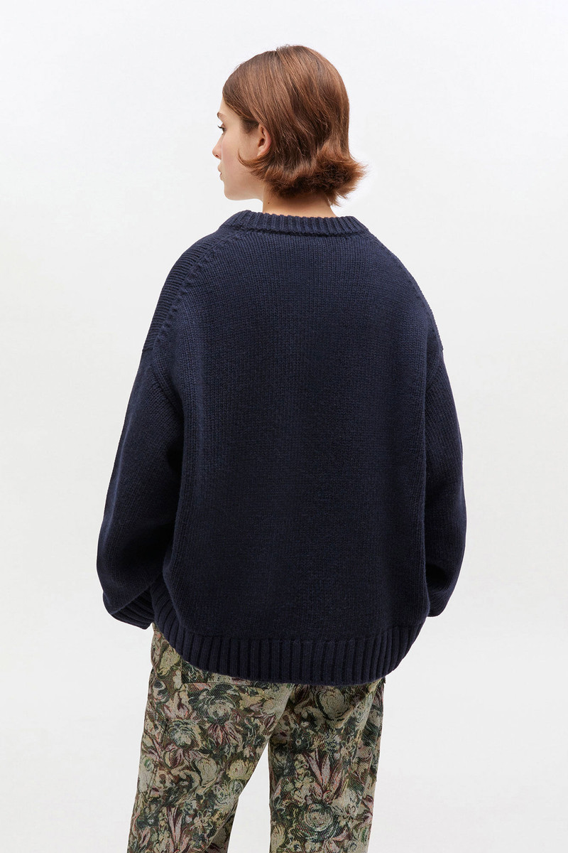 DARK BLUE WOOL MIX SWEATER 4