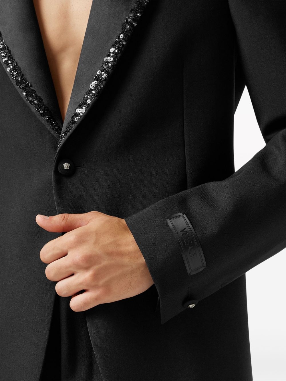 pailette-embellished single-breasted blazer - 5