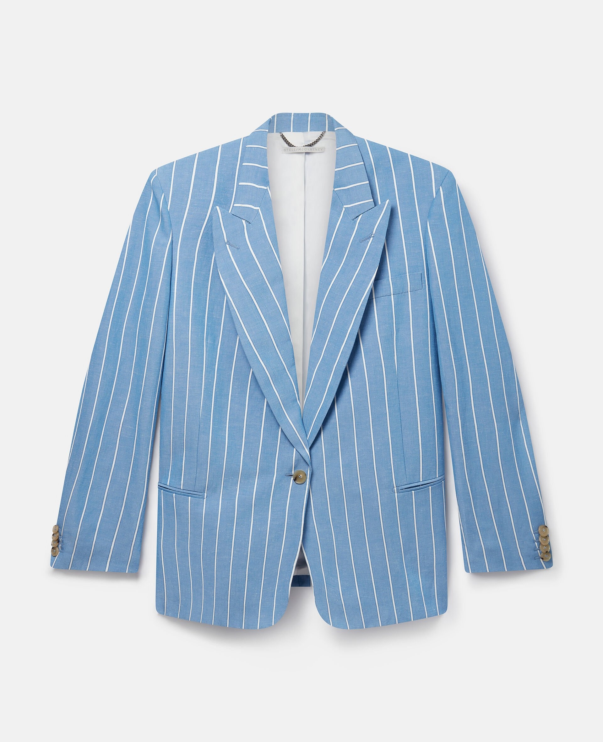 Striped Single-Breasted Blazer - 1