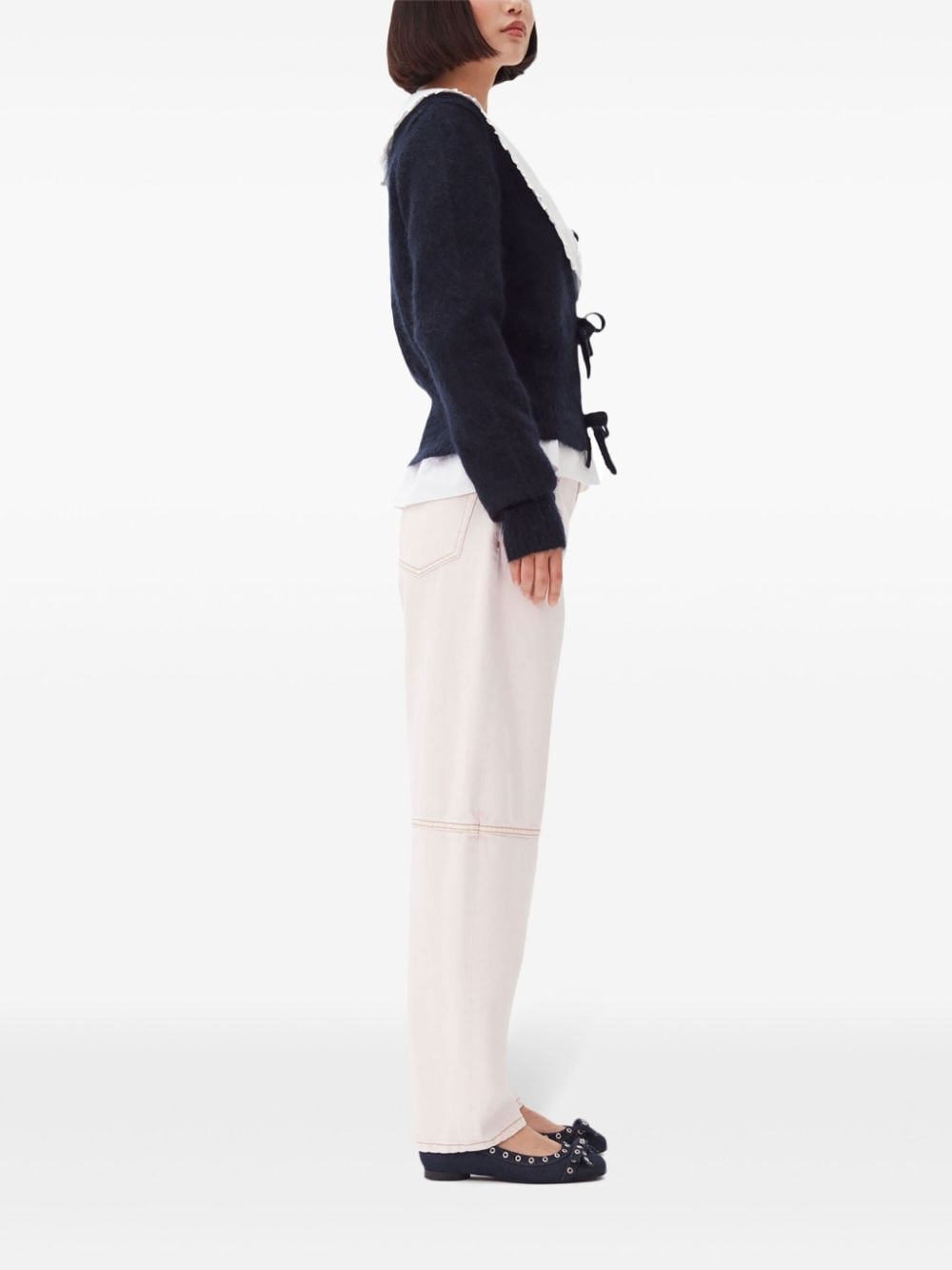 wide-leg denim trousers - 3