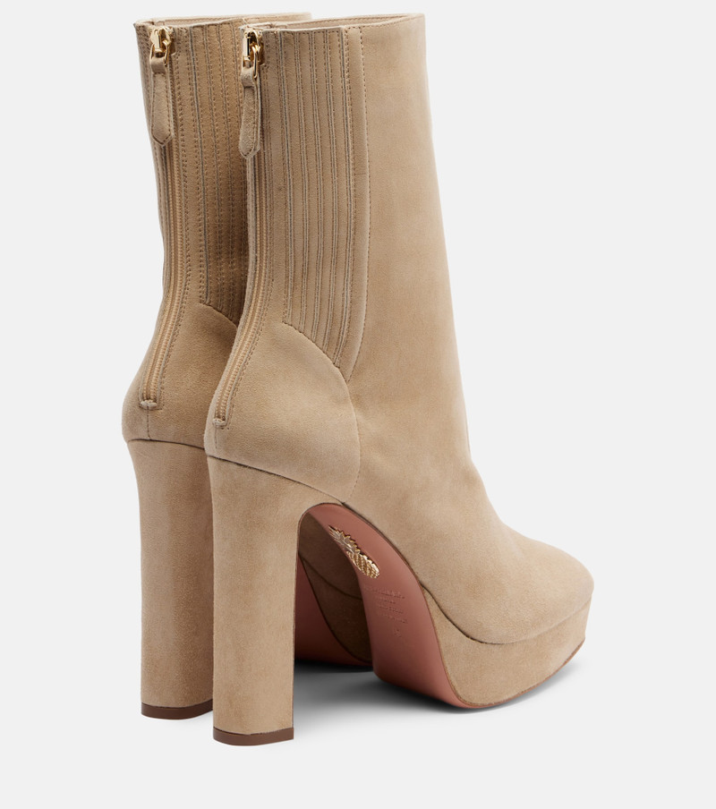 AQUAZZURA Martine 110 suede platform ankle boots outlook