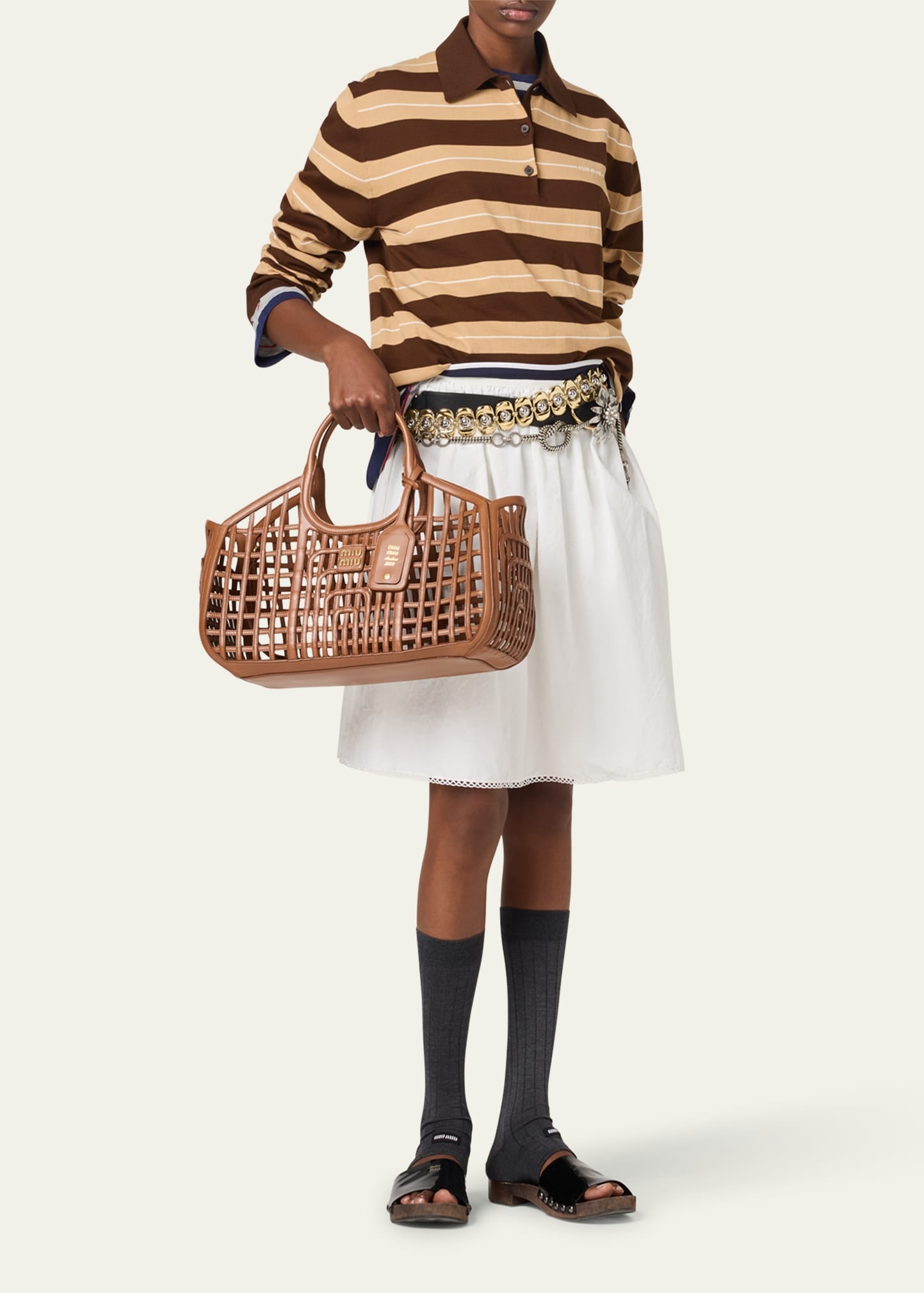 Striped Cotton Knit Long-Sleeve Polo - 2