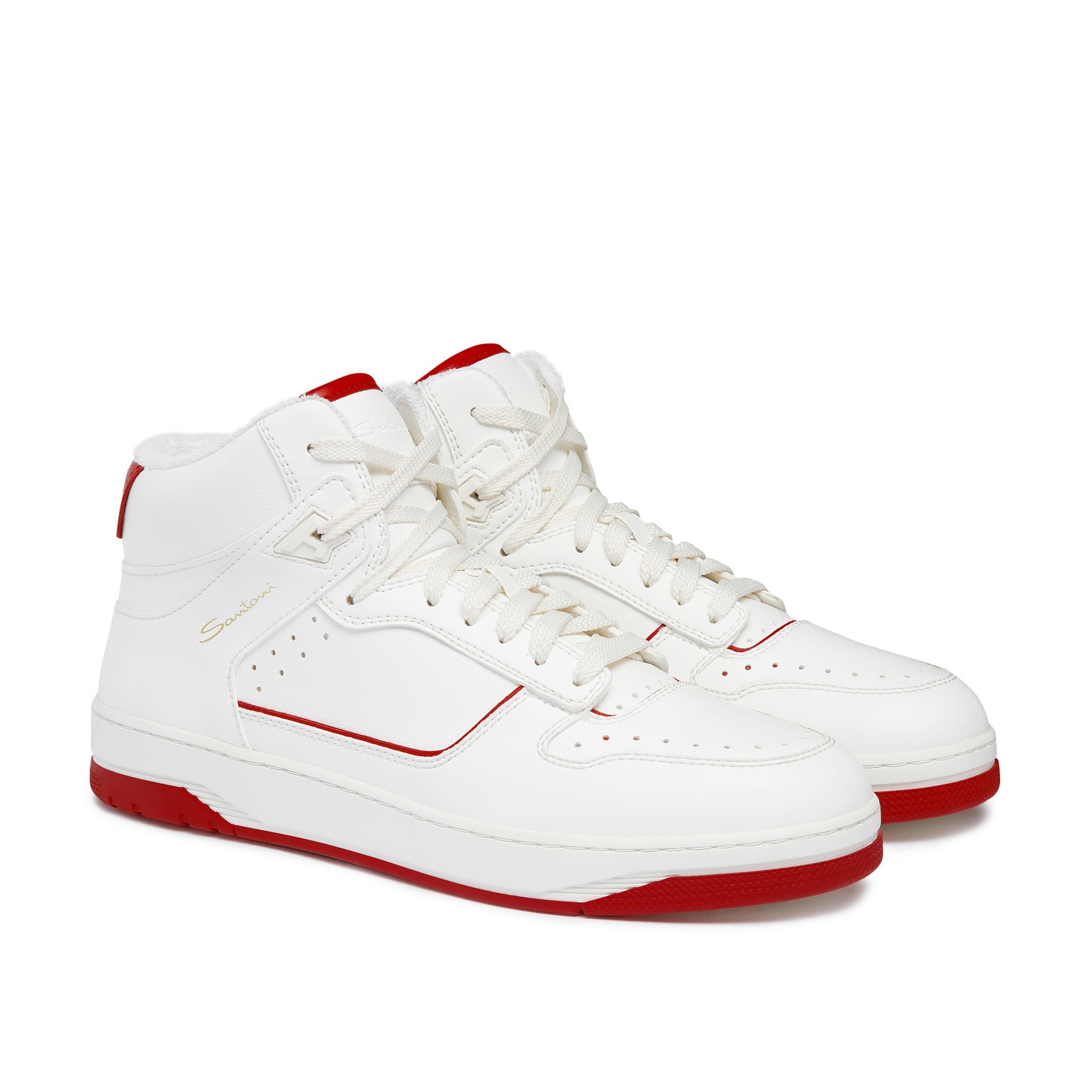 Men's white and red leather Sneak-Air sneaker - 3