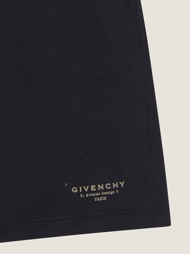 Givenchy BERMUDA SHORTS IN FLEECE WITH GIVENCHY STAMP PRINT outlook