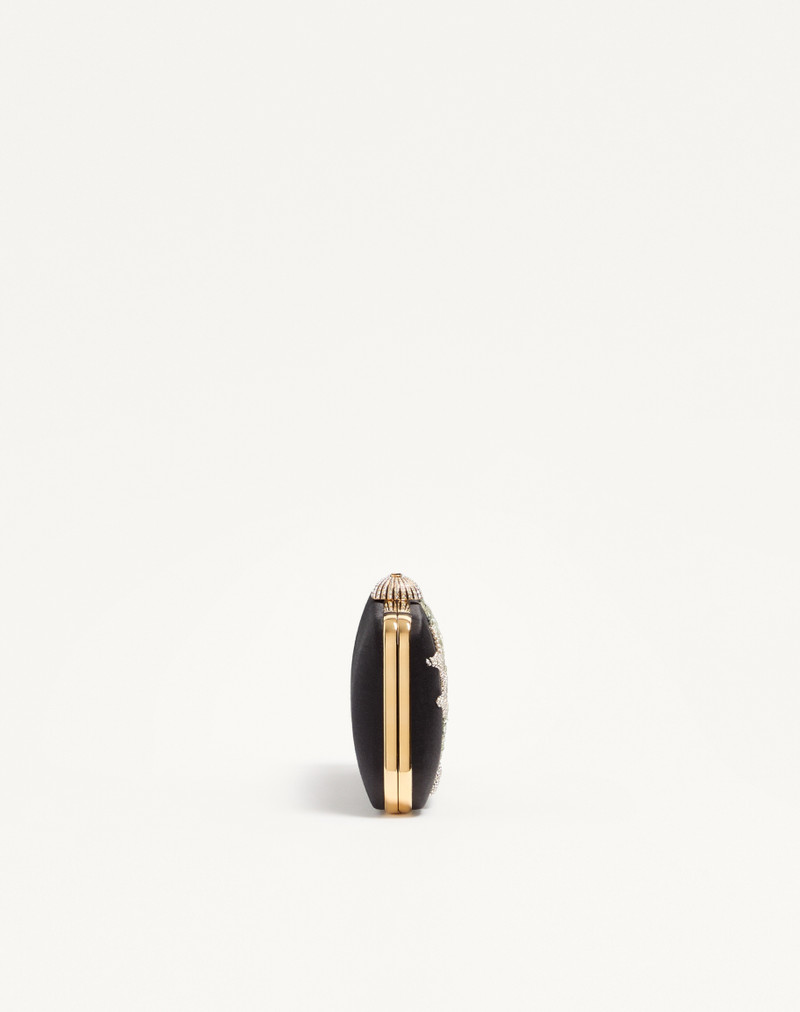 VALENTINO GARAVANI CARRY SECRETS MINAUDIERE IN SATIN WITH FLORAL EMBROIDERY 4