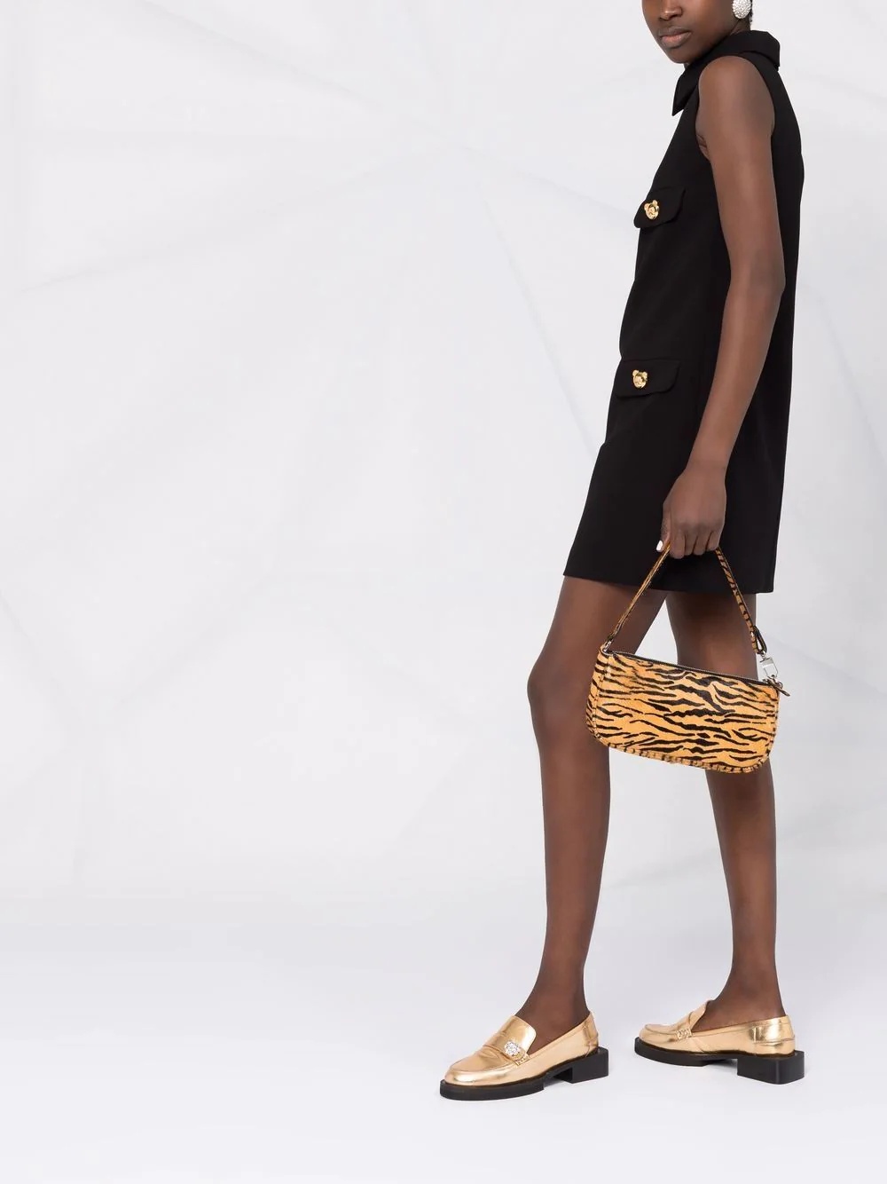 button-embellished sleeveless dress - 6