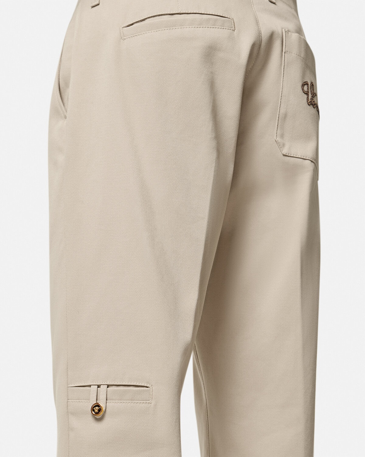 Embroidered Logo Gabardine Pants - 3