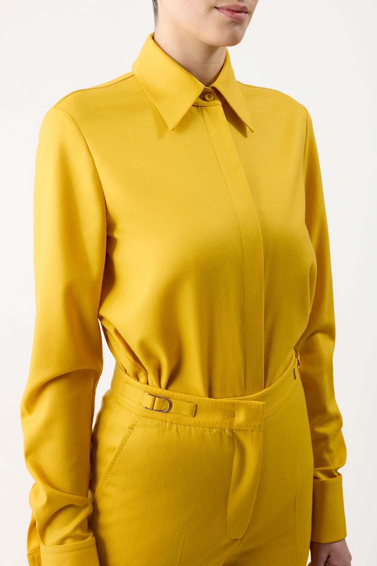 Etlin Shirt in Golden Birch Superfine Wool - 5