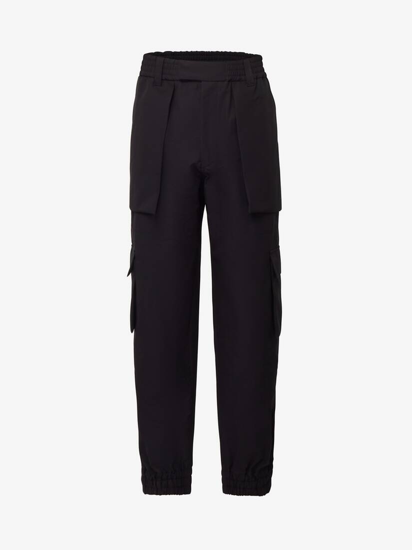 Men's Cargo Trousers in Black - 1