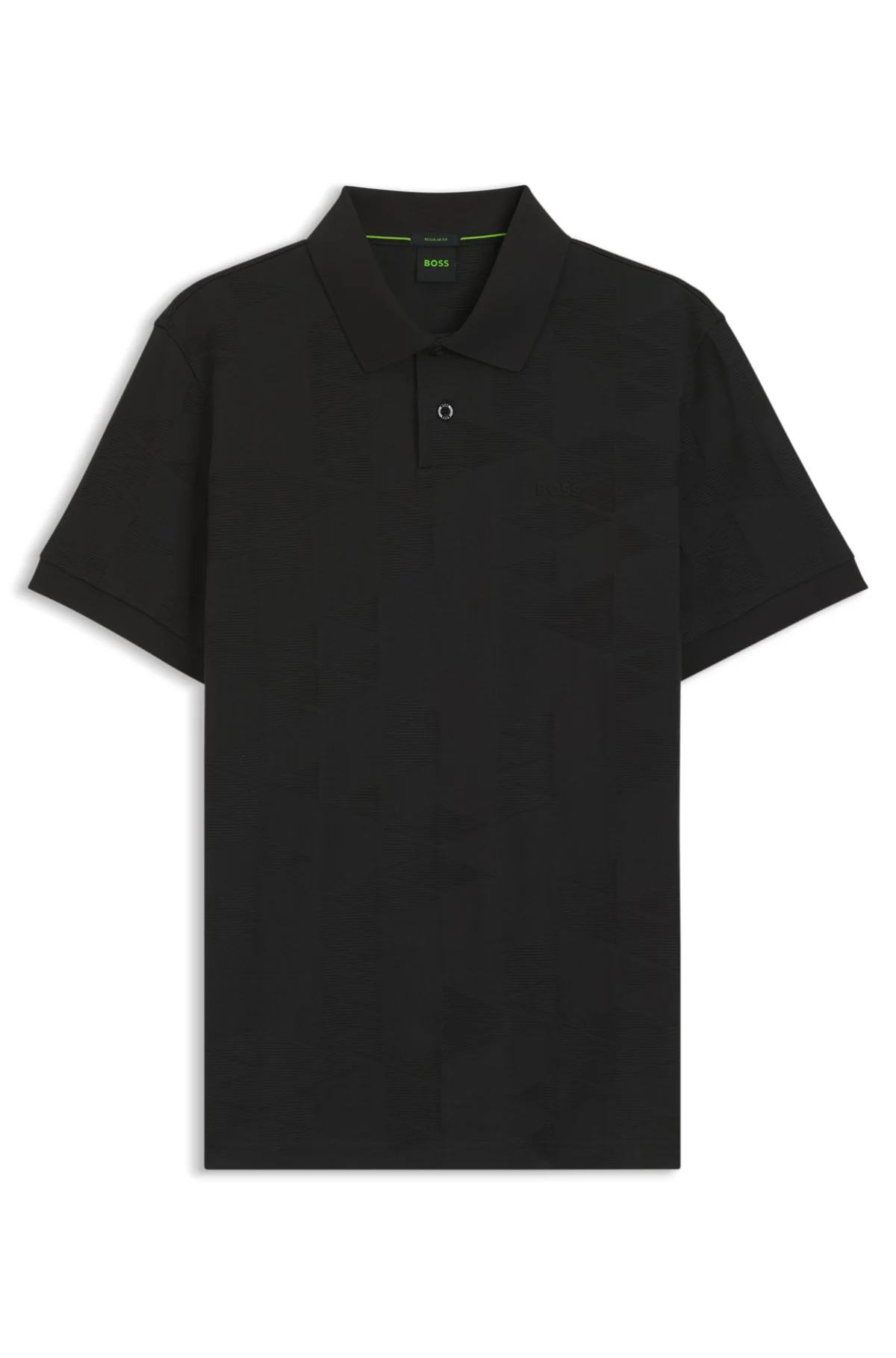 REGULAR-FIT COTTON KNIT POLO WITH 3D JACQUARD DESIGN - 1