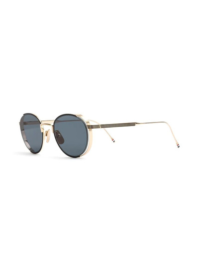 Thom Browne Black Enamel & 12k Gold Sunglasses outlook