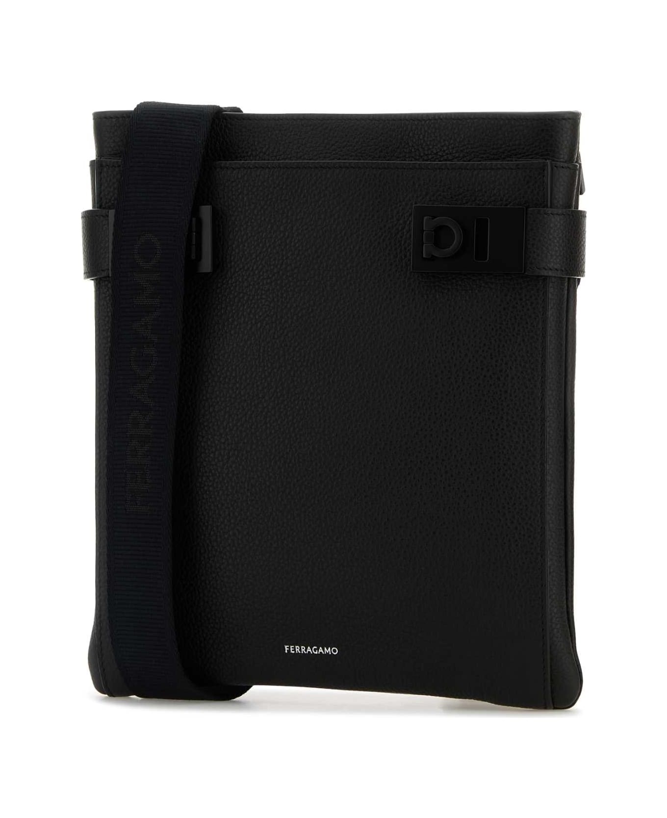 Black Leather Crossbody Bag - 2