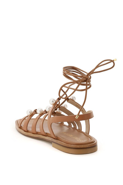 Stuart Weitzman GOLDIE LACE-UP SANDALS WITH PEARLS outlook