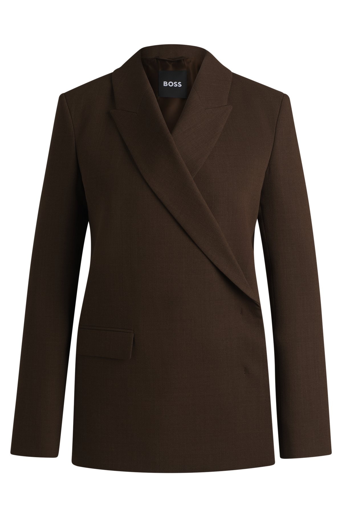 WRAP-FRONT BLAZER IN MELANGE WOOL CREPE - 1