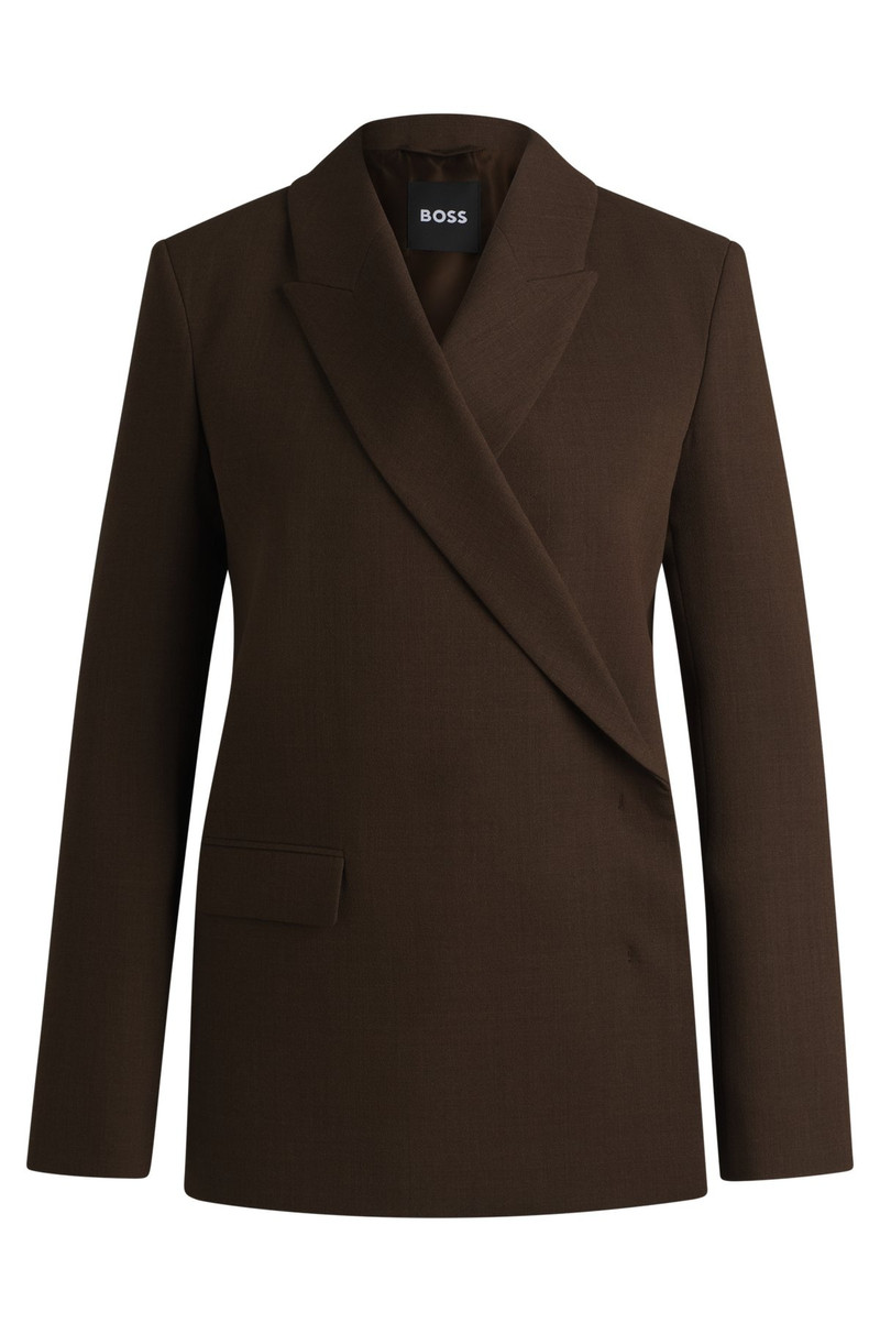WRAP-FRONT BLAZER IN MELANGE WOOL CREPE 1