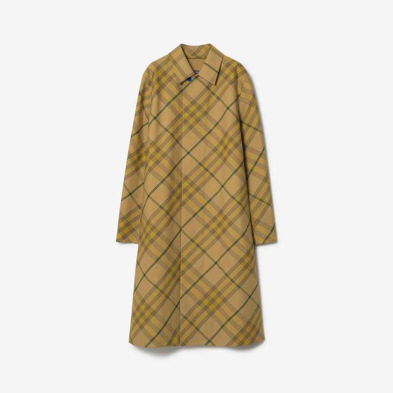 Long Check Wool Car Coat 1