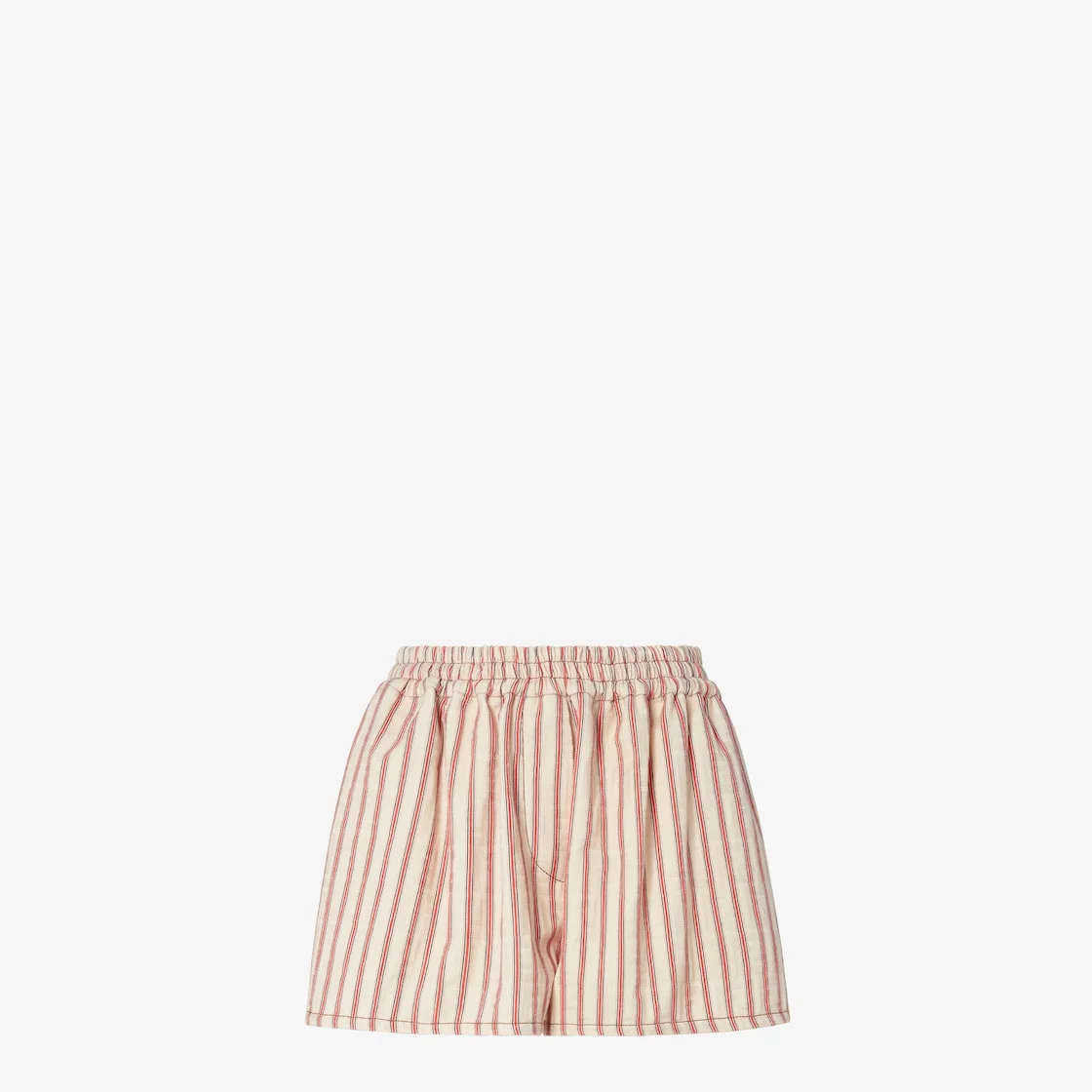 Shorts Beige FF denim shorts with red stripes - 1