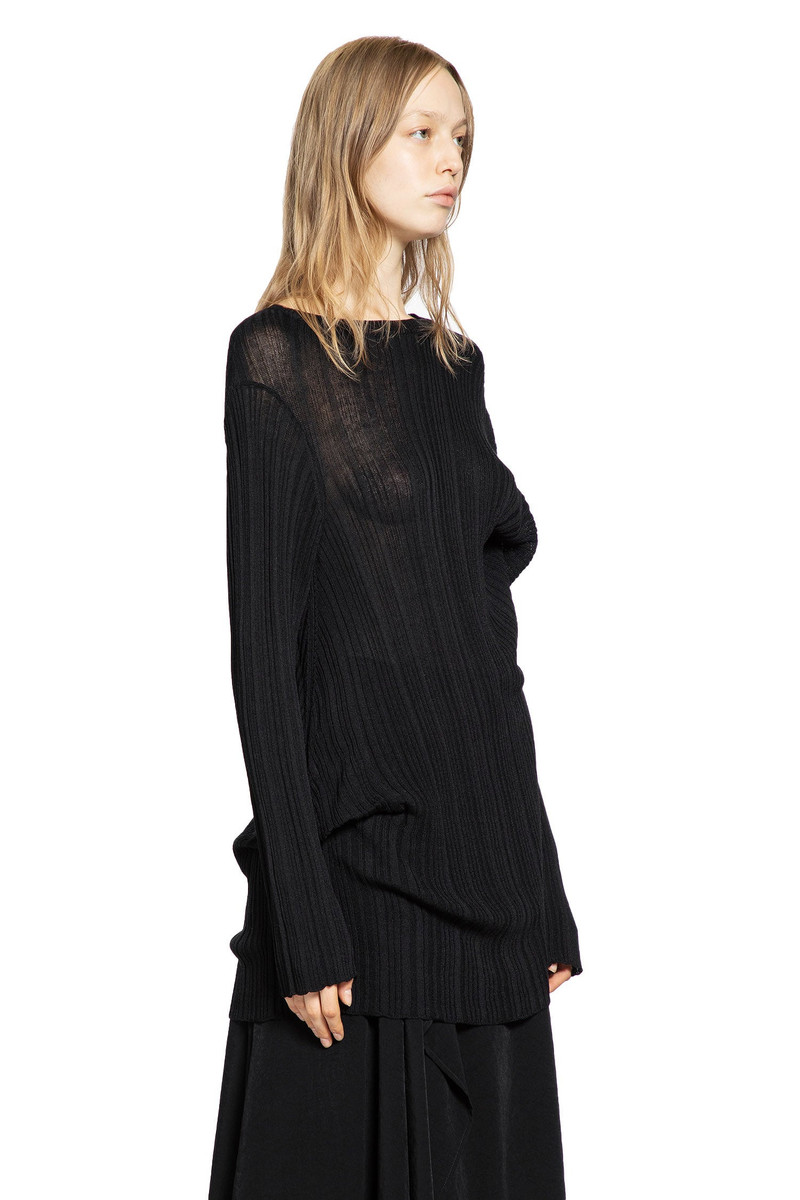 Yohji Yamamoto Yohji Yamamoto Woman Black T-shirts & Tank Tops outlook